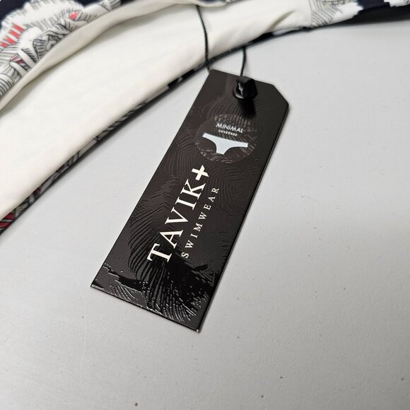 Tavik Size Large Navy Blue White Floral Heather Bikini Bottom Swim Cheeky - Picture 3 of 6